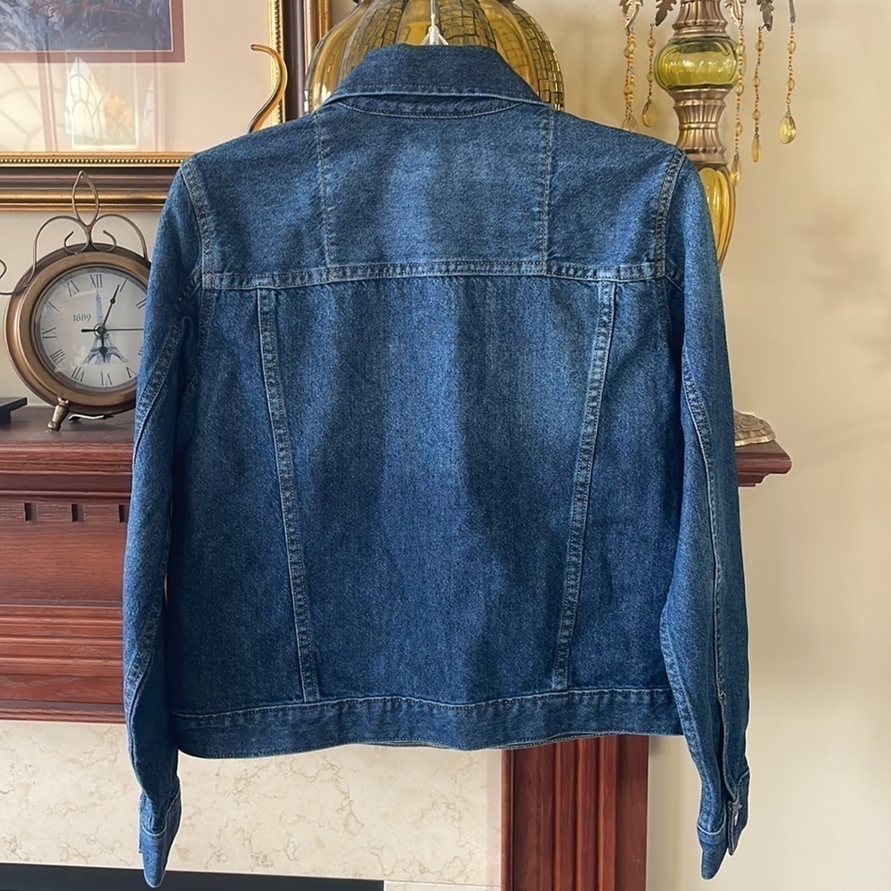 Brand New Michael Kors Admiral Blue Denim Button Up Jean Jacket - Picture 6 of 16